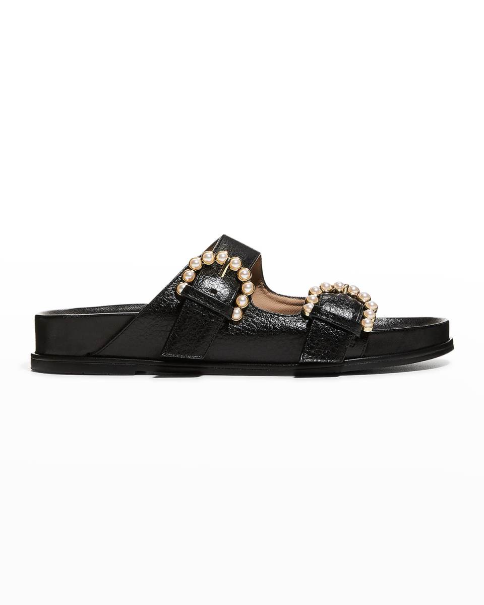 Piper Pearly Buckle Slide Sandals